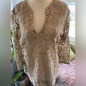 Tommy Bahama Sheer Lace Tunic Style Top